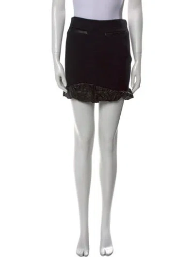 Pre-owned Tom Ford Leather Mini Skirt In Black