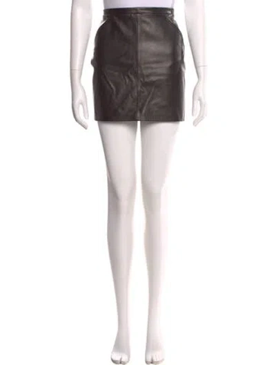 Pre-owned Tom Ford Leather Mini Skirt In Black
