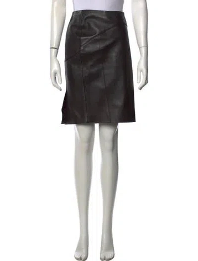 Pre-owned Tom Ford Leather Mini Skirt In Black