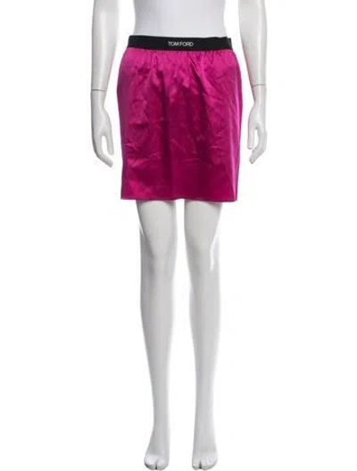 Pre-owned Tom Ford Leather Mini Skirt In Pink