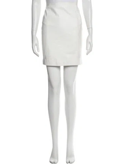 Pre-owned Tom Ford Leather Mini Skirt In White