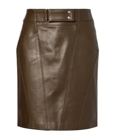 Tom Ford Leather Miniskirt In Brown