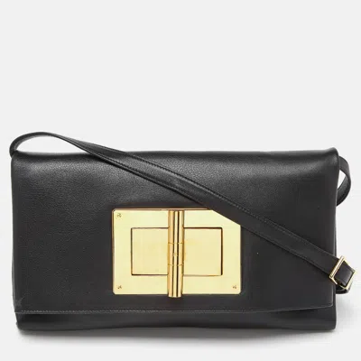 Tom Ford Leather Natalia Convertible Clutch In Black