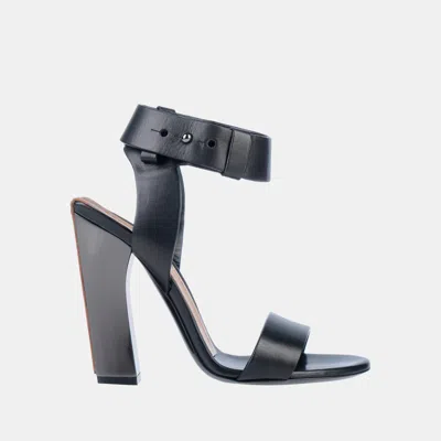 Pre-owned Tom Ford Leather Open-toe Sandals Size 36 In Black