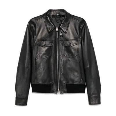 Tom Ford Leather Outerwears In Black