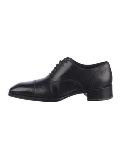 Pre-owned Tom Ford Leather Oxfords In Black
