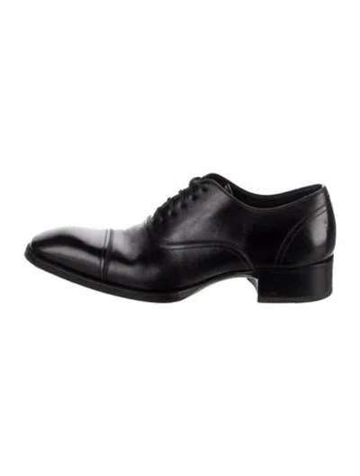 Pre-owned Tom Ford Leather Oxfords In Black