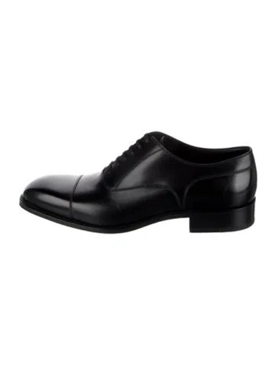Pre-owned Tom Ford Leather Oxfords In Black