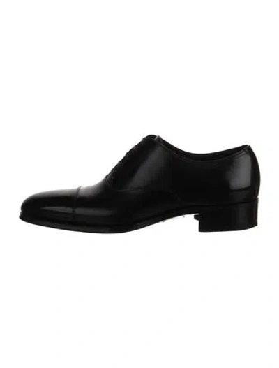 Pre-owned Tom Ford Leather Oxfords In Black