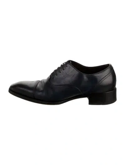 Pre-owned Tom Ford Leather Oxfords In Black