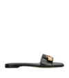 Tom Ford Padlock Embellished Leather Slides In Black
