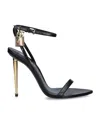 Tom Ford Padlock 85 Naked Pointy Sandals In Calf Leather In Black