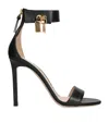 Tom Ford Lock Hardware Leather Open Toe Sandals In Black