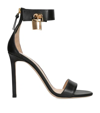 TOM FORD LEATHER PADLOCK SANDALS 105