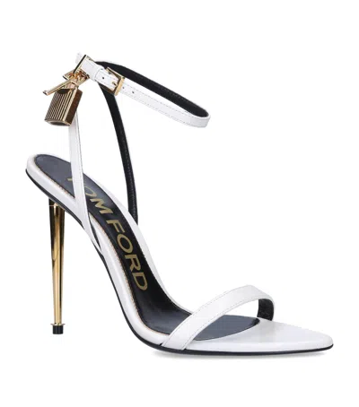 Tom Ford Leather Padlock Sandals 105 In White