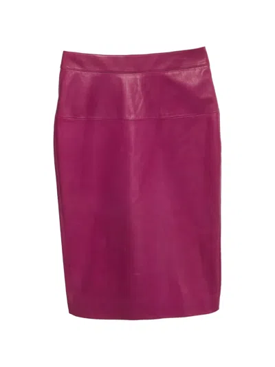 Pre-owned Tom Ford Leather Pencil Skirt In Pink