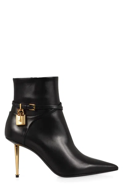 Tom Ford Leather Pointy Toe Ankle Boots