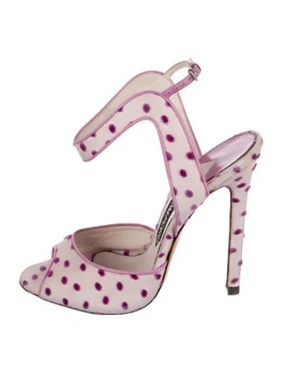 Pre-owned Tom Ford Leather Polka Dot Print Sandals In Red