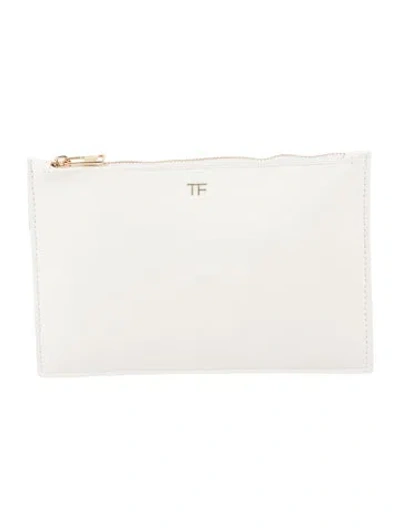 Pre-owned Tom Ford Leather Portfolio In Neutral