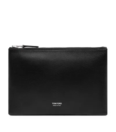 Tom Ford Leather Portfolio Pouch In Black