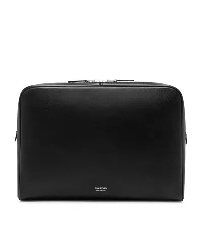 Tom Ford Leather Portfolio Pouch In Black