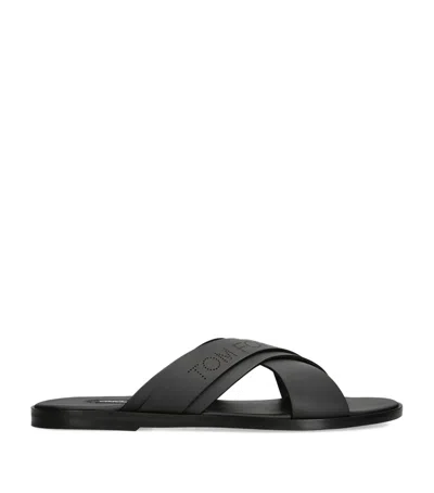 TOM FORD LEATHER PRESTON SLIDES