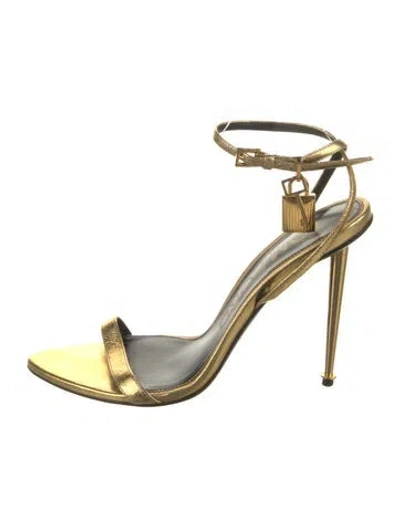 Pre-owned Tom Ford Leather Printed Sandals