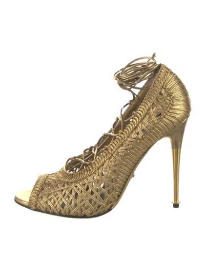 Pre-owned Tom Ford Leather Pumps In Gold