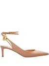 Tom Ford Padlock 80 Leather Pumps In Neutrals
