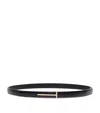Tom Ford Leather Python-print T Icon Belt In Black
