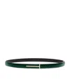 Tom Ford Leather Python-print T Icon Belt In Green