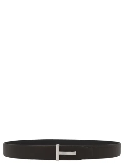 Tom Ford Logo Reversible Belt Belts Multicolor In Black