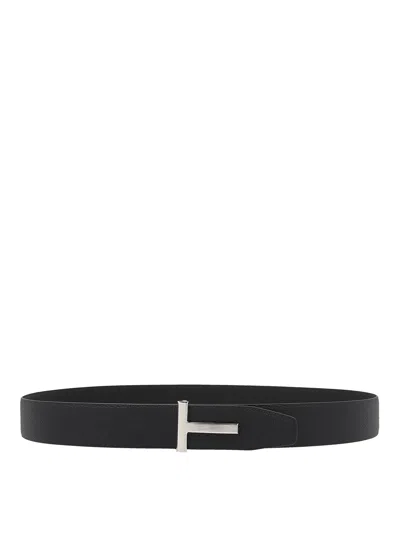 Tom Ford Leather Reversible Belt In Multicolour