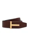 Tom Ford Leather Reversible T Icon Belt