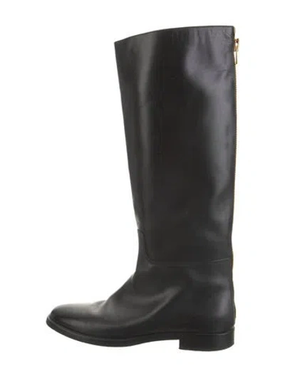Pre-owned Tom Ford Leather Riding Boots In Black