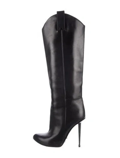 Pre-owned Tom Ford Leather Riding Boots In Black