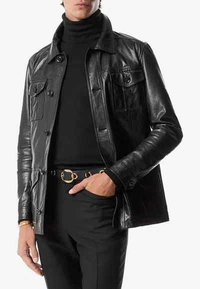 TOM FORD LEATHER SAFARI JACKET