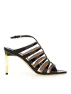 Tom Ford Carine Croc-effect Patent-leather Sandals In Black