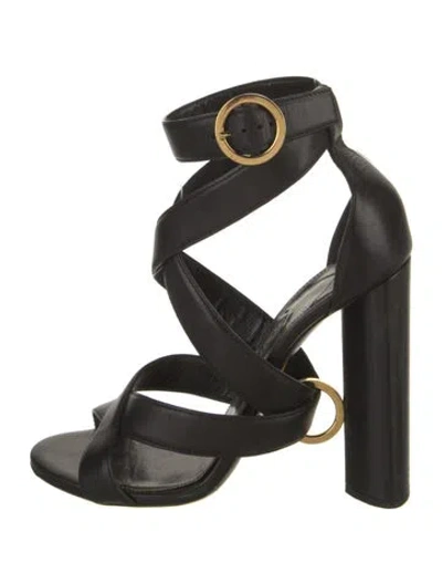 Pre-owned Tom Ford Leather Sandals In Black