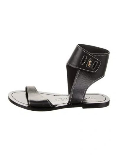 Pre-owned Tom Ford Leather Sandals In Black