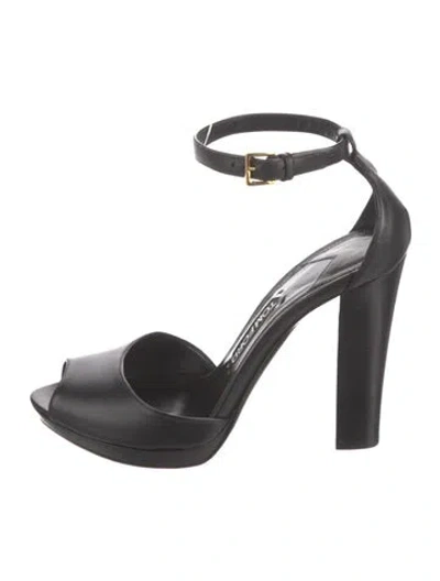 Pre-owned Tom Ford Leather Sandals In Black