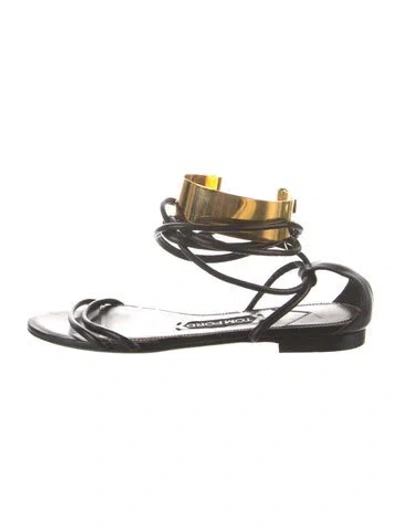 Pre-owned Tom Ford Leather Sandals In Black