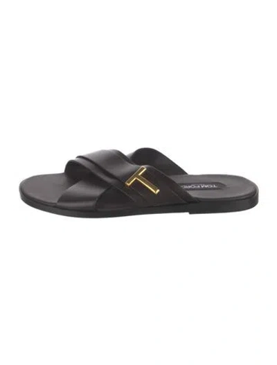 Pre-owned Tom Ford Leather Sandals In Black