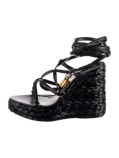 Pre-owned Tom Ford Leather Sandals In Black