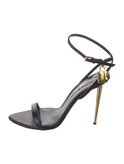 Pre-owned Tom Ford Leather Sandals In Black/gold