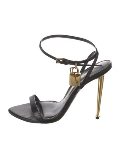 Pre-owned Tom Ford Leather Sandals In Black/gold