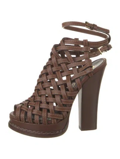 Pre-owned Tom Ford Leather Sandals In Brown