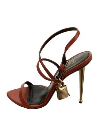 Pre-owned Tom Ford Leather Sandals In Burgundy