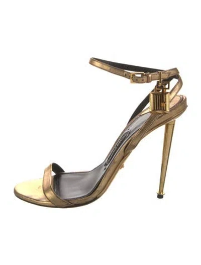 Pre-owned Tom Ford Leather Sandals In Gold