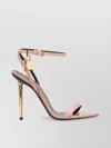 Tom Ford Leather Sandals Gold-tone Heel In Neutral